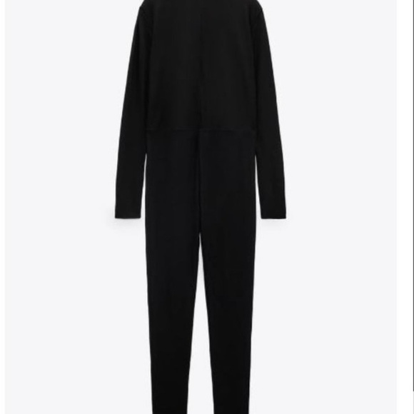 NWT ZARA Mesh Long Sleeve Bodycon Jumpsuit Size M - Picture 2 of 6